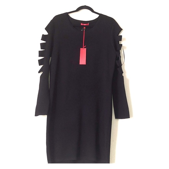 Jennifer Lopez Dresses & Skirts - SOLD-NWT Jennifer Lopez Black Bodycon Ribbed Dress